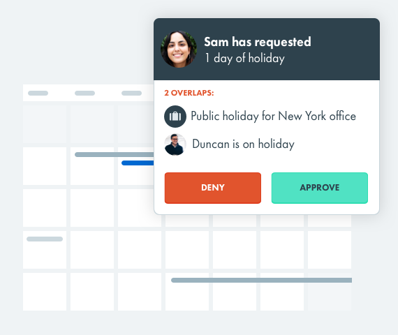Team Leads can easily approve time off.