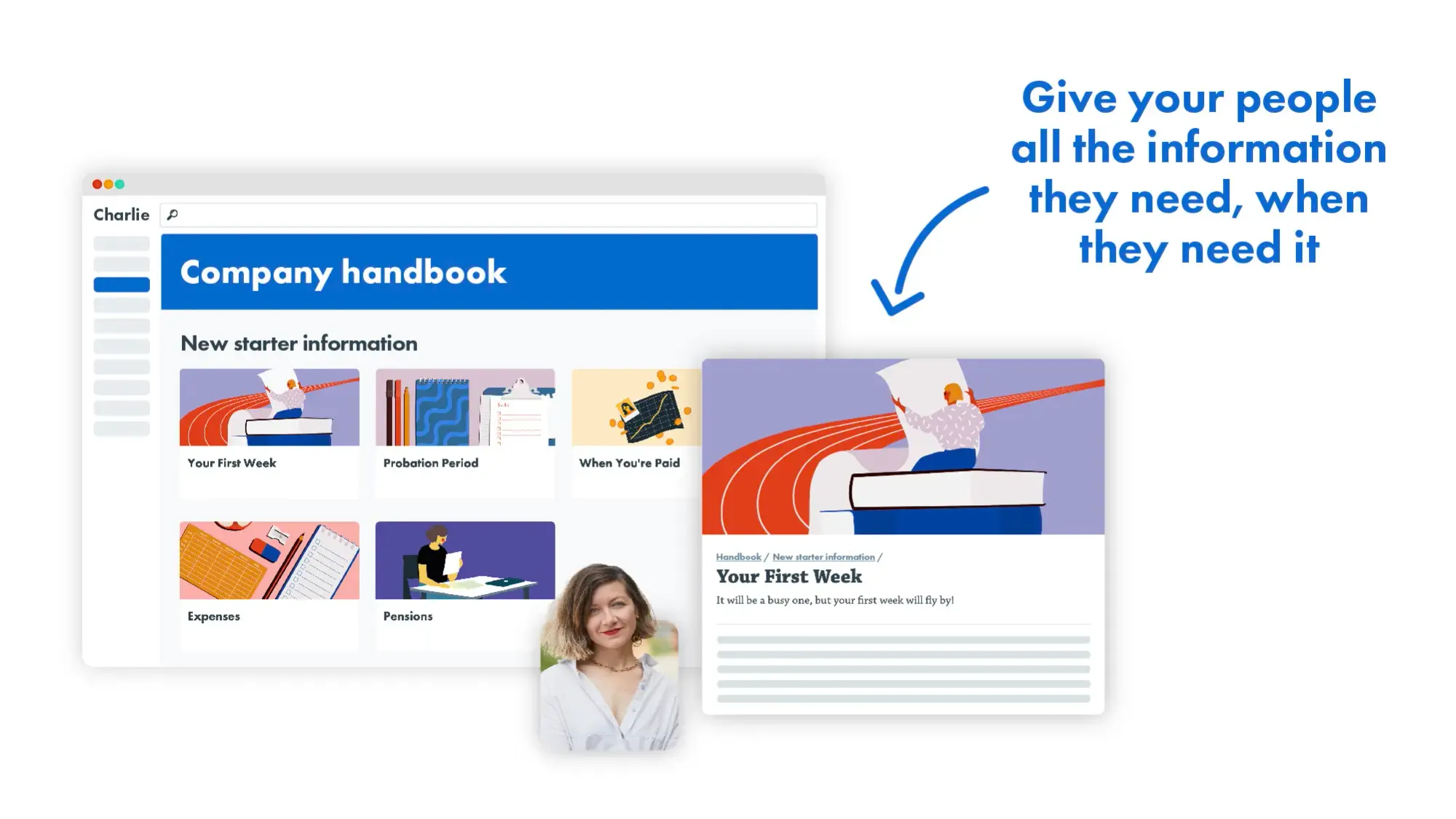 onboarding best practices company handbook in CharlieHR