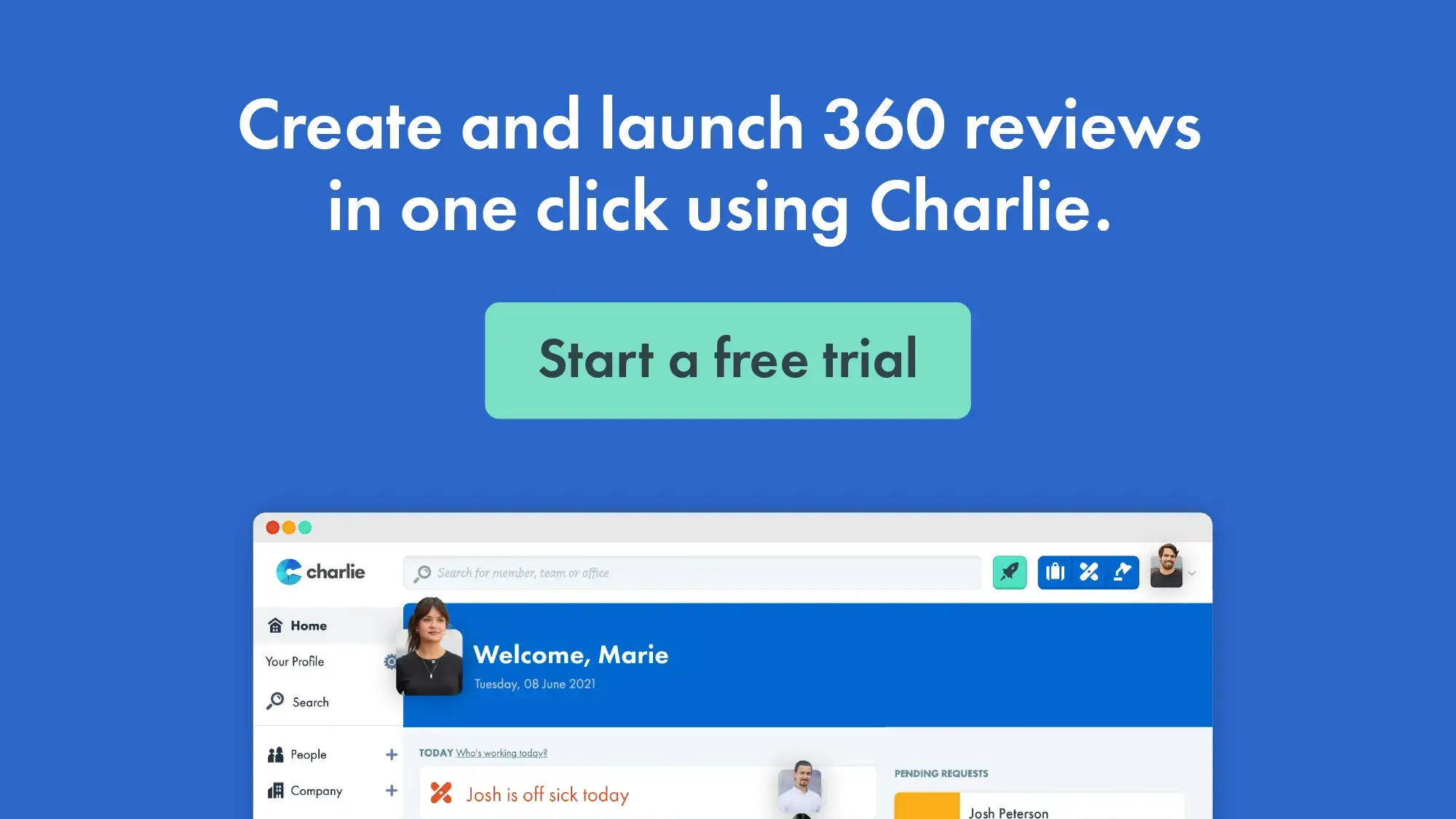 Click here to start a free trial of CharlieHR