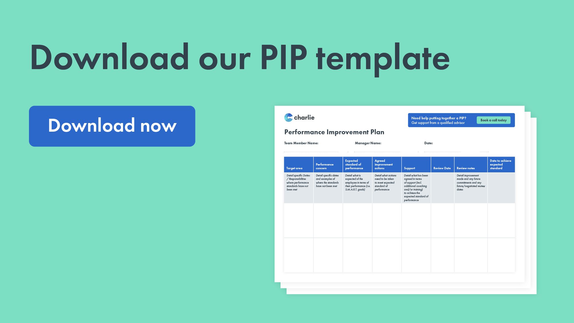 Click here to download our Performance Improvement Plan template