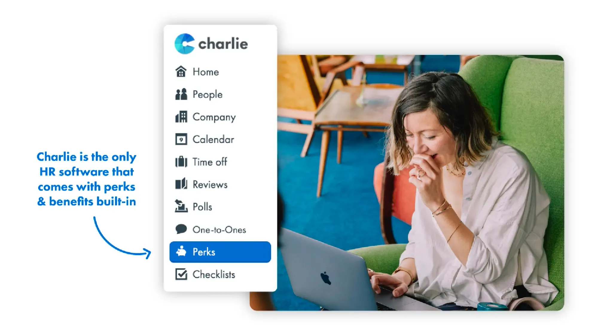 Charlie is the only HR software with built-in perks platform