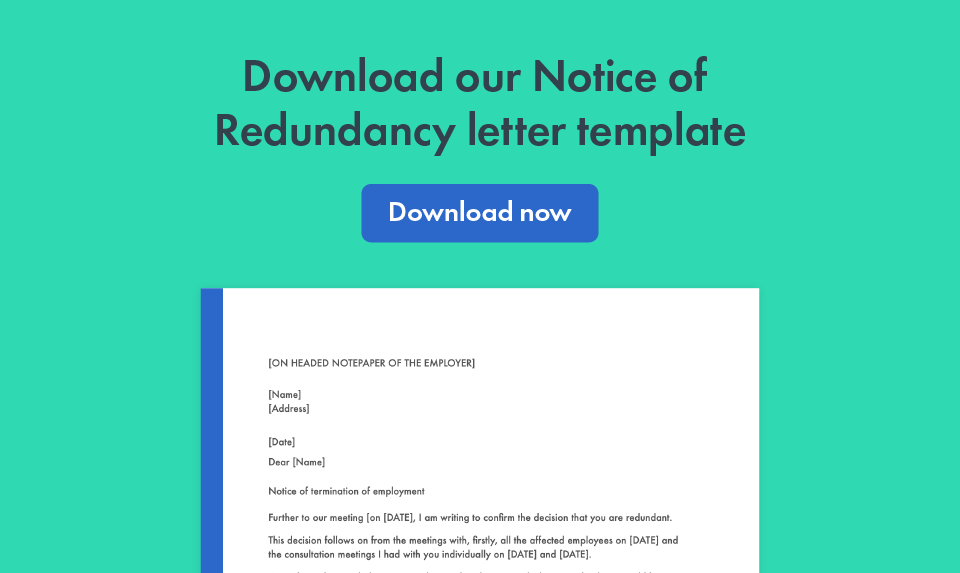 Download our notice of redundancy letter template