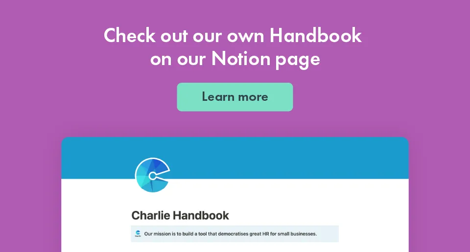 Click here to have a look at our employee handbook