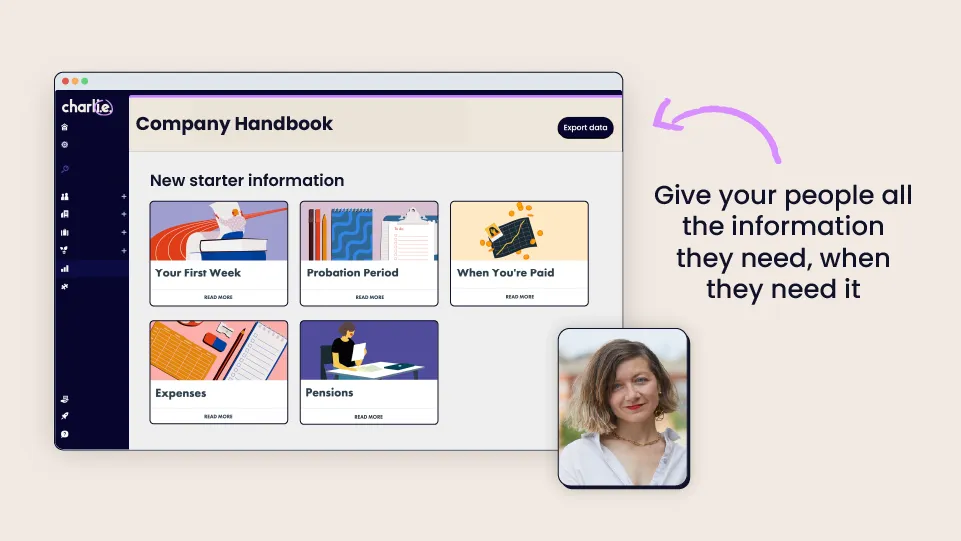 Store your employee handbook in Charlie