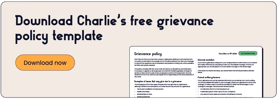 Download our free grievance policy template