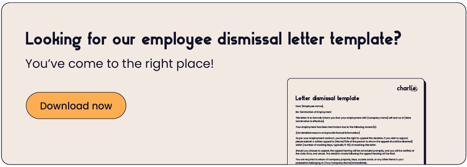 Download our employee dismissal letter template