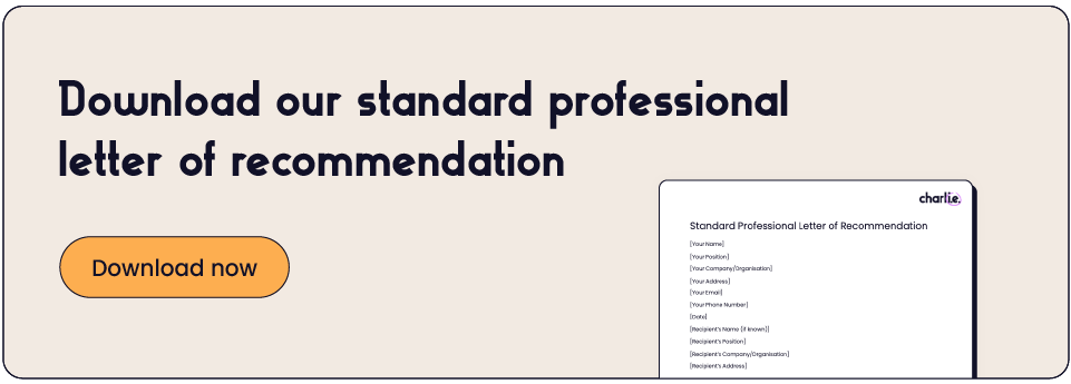Download our standard professional letter of recommendation template.webp