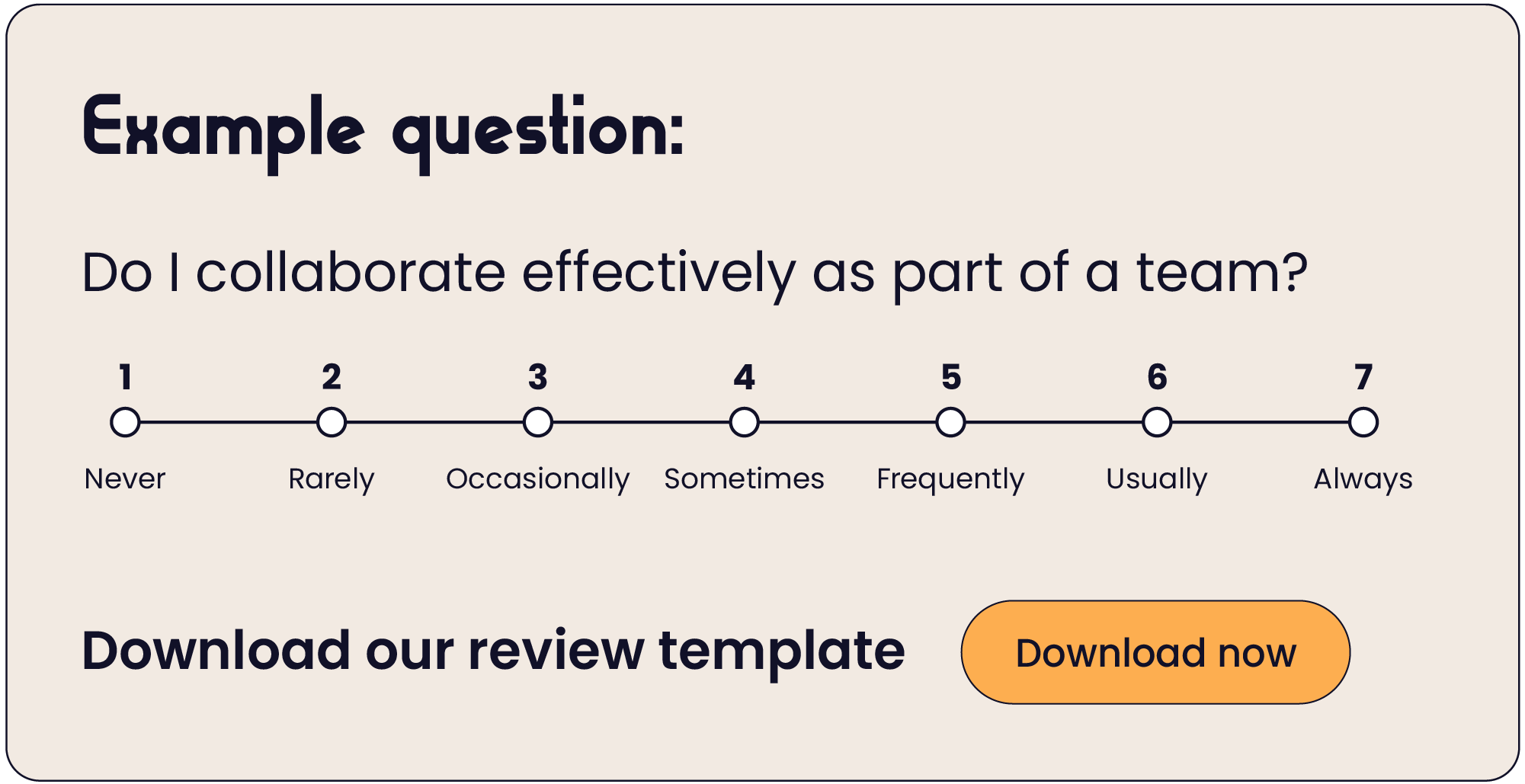 Illustration of a Likert scale. Click to download the template